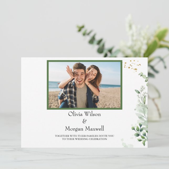 Convite de Save The Date de Fotografia Moderna com (Em pé/Frente)