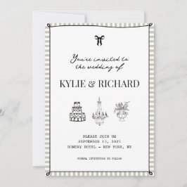 Convite de Save The Date de Fronteira Listrada de 