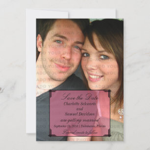 Convite de Save the Date de Moldura Art Déco Rosa