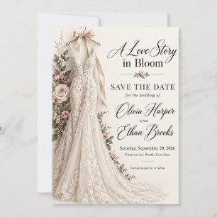 Convite de Save the Date de Noiva com História de 