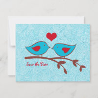 Convite de Save the Date de Pássaros do Amor