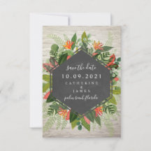 Convite de Save The Date de Tijolo Botânico Tropic