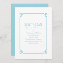 Convite de Save the Date Deco Chic Aqua Paradise
