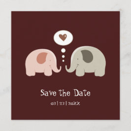 Convite de Save the Date - Elefantes Fofos