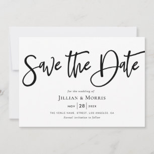 convite de save the date em letra manuscrita rústi