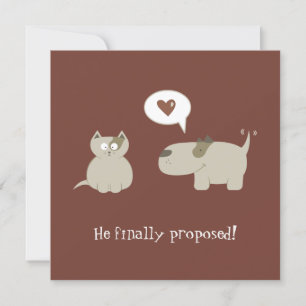 Convite de Save the Date engraçado de gato e cacho