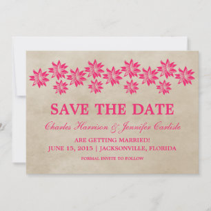 Convite de Save the Date Floral Rosa Vintage