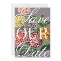 Convite de Save The Date Floral Vintage Oversized