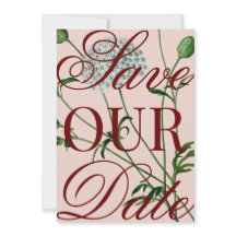 Convite de Save The Date Floral Vintage Oversized