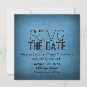 Convite de Save the Date Grunge Moderno, Azul