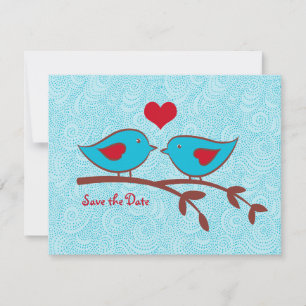 Convite de Save the Date Love Birds