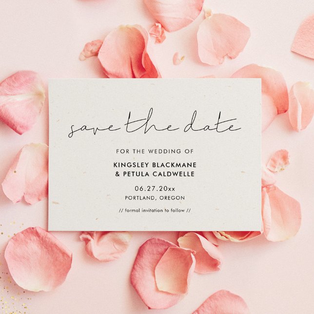 Convite de save the date minimalista manuscrita (Handwritten minimalist save the date invitation)