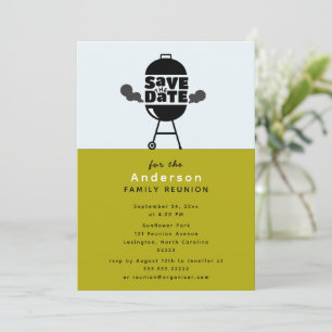 Convite de Save the Date para festa com churrasco