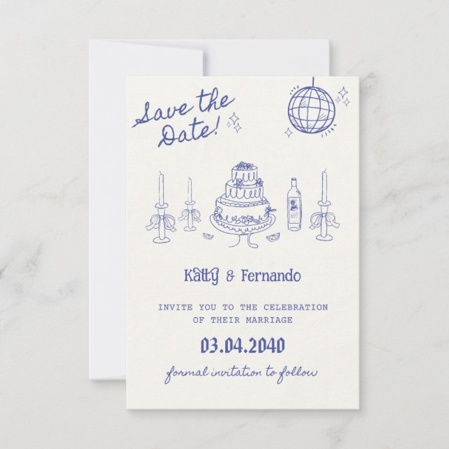 Convite de Save the date personalizado Casamento (Frente)