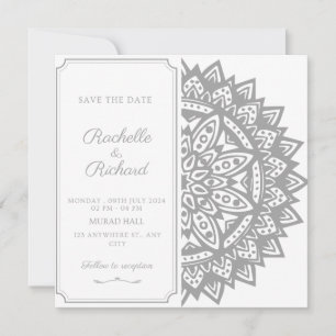 Convite de Save The Date Preto e Branco