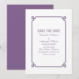 Convite de Save the Date Purple Deco Chic