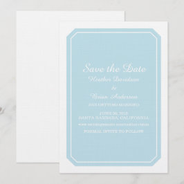 Convite de Save the Date Simplesmente Elegante Azu