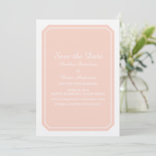 Convite de Save the Date Simplesmente Elegante Cor (Em pé/Frente)