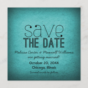 Convite de Save the Date Trendy Grunge em Azul Tur