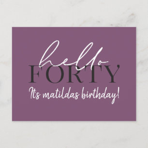 Convite de script e aniversário de 40 anos geomé