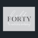 Convite de script e aniversário de 40 anos geométr<br><div class="desc">Convite para 40 anos de script moderno e geométrico. Padrão geométrico moderno de trás. Parte de uma coleção. A cor pode ser alterada.</div>