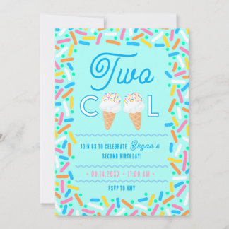 Convite de Segundo Aniversário Dois Cool Sorvete