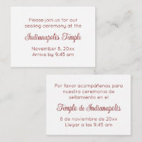 Convite de Selamento de Templo em Script Vermelho 