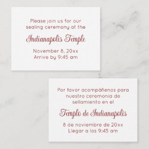 Convite de Selamento de Templo em Script Vermelho