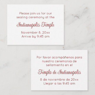 Convite de Selamento de Templo em Script Vermelho