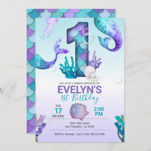 Convite de Sereia com Cauda de Sereia