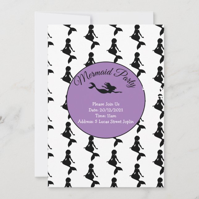 Convite de Sereia Preta (Frente)