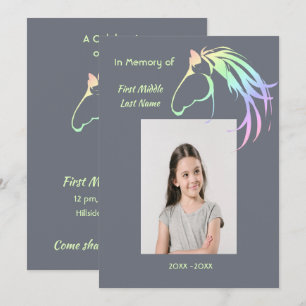 Convite de Serviço Memorial Aquarela Pastel Cavalo
