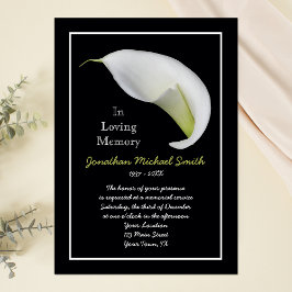 Convite de Serviço Memorial de Funeral de Lírio Fl