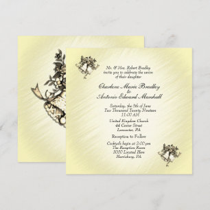 Convite de Sino de Casamento Amarelo