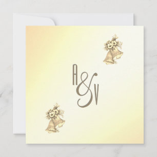 Convite de Sino de Noivado Amarelo