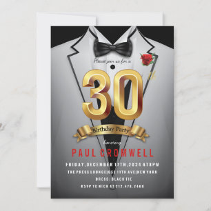 Convite de Smoking para 30º Aniversário