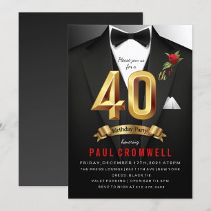 Convite de Smoking para 40º Aniversário