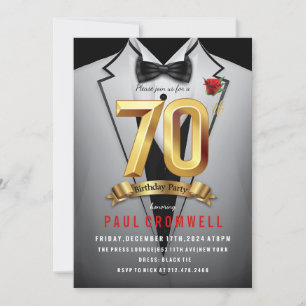 Convite de Smoking para 70º Aniversário