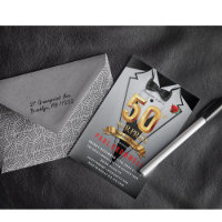 Convite de Smoking para Surpresa de Aniversário de