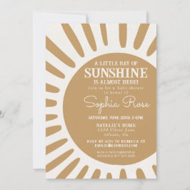 Convite de sol para chá de bebê boho ensolarado
