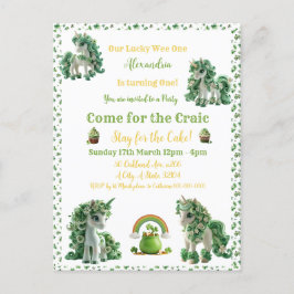 Convite de sorte do dia de São Patrício com unicór