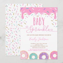 Convite de Sprinkle de Bebê Donut Espalhado Com Am