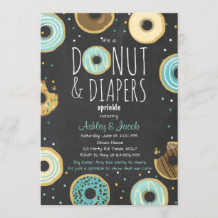 Convite de Sprinkle de Donut e Fraldas para Chuvei