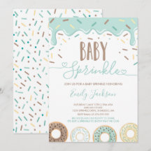 Convite de Sprinkle Donut Baby Espalhado Com Amor