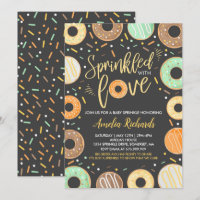 Convite de Sprinkle Donut Baby Espalhado Com Amor