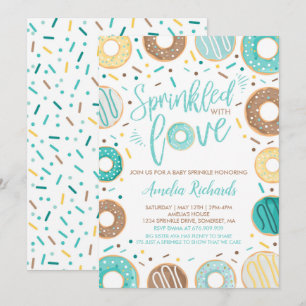 Convite de Sprinkle Donut Baby Espalhado Com Amor