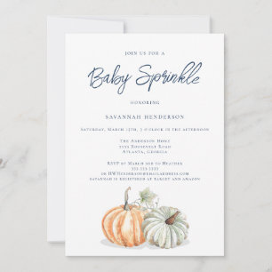 Convite de Sprinkles para Chá de Bebê de Abóbora d