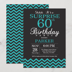 Convite de Surpresa de Aniversário de 60 anos Pret