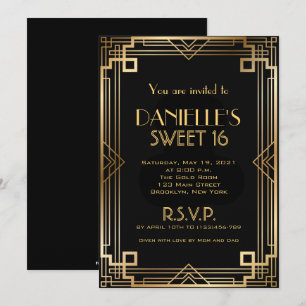 Convite de Sweet 16 inspirado no Grande Gatsby Art