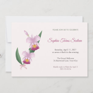 Convite de Sweet Sixteen com Corsage de Cattleya L